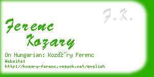 ferenc kozary business card